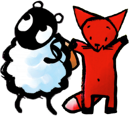 Illustration de caractère d'un mouton et d'un renard