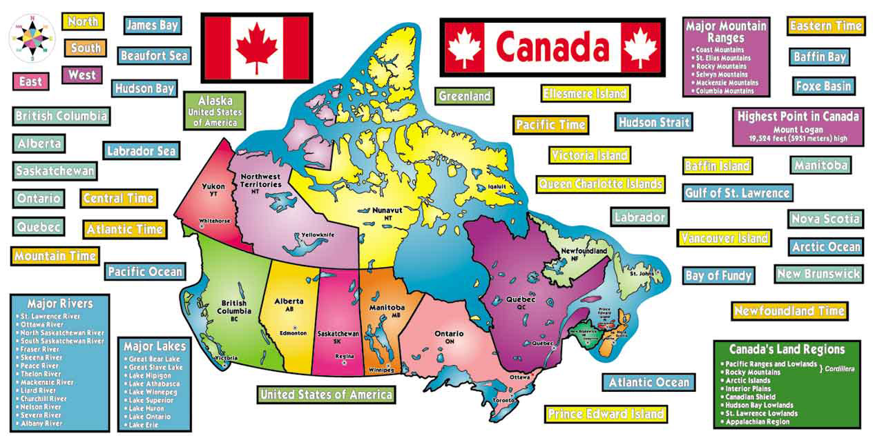 Map of Canada Bulletin Board Set Classroom Essentials Scholastic Canada