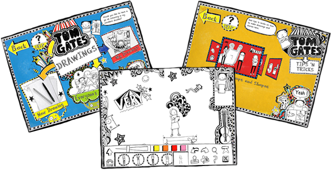 Screens of Tom Gates Brilliant World of Doodles Game