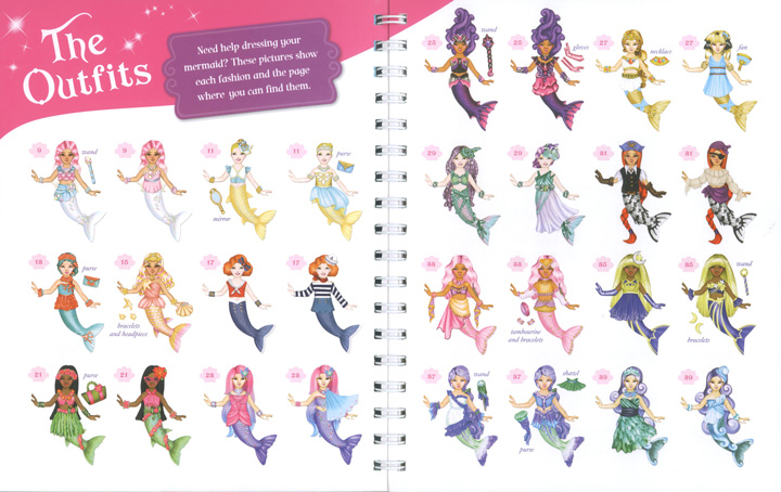 Dress up paper mermaids and their seahorse friends The Marvelous Book of Magical Mermaids