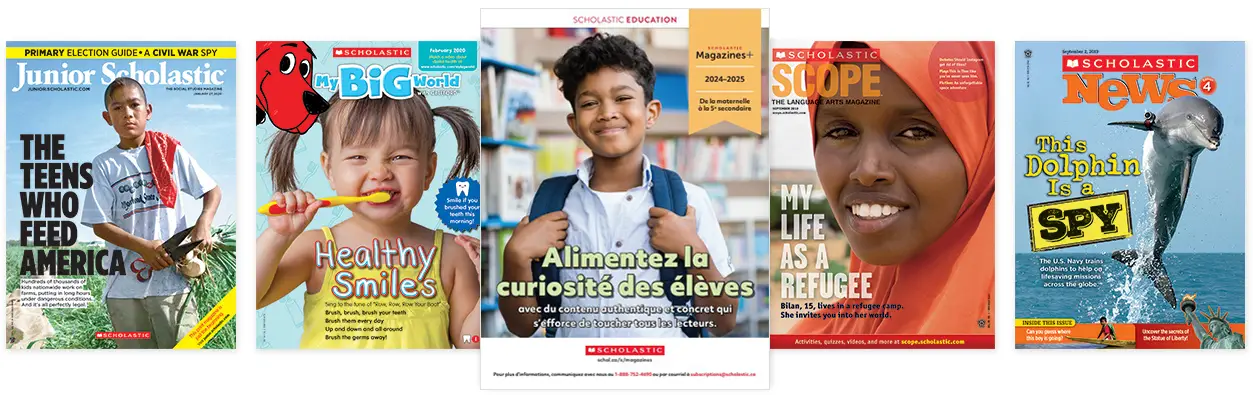 Une diffusion de Magazines Scolastiques en anglais et la brochure Magazines Scolaires Français.