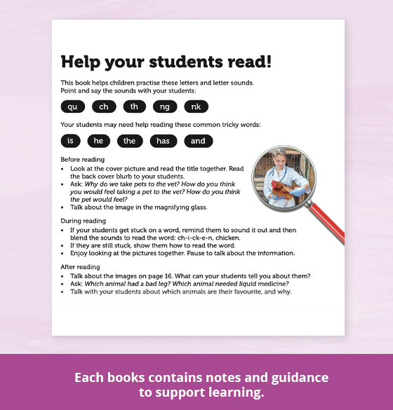 Each books contains notes and guidance to support learning.