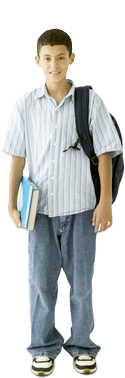 Image of a student holding books.