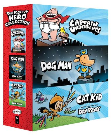 Photo of Dav Pilkey's Hero Collection: 3-Book Boxed Set (Captain Underpants #1, Dog Man #1, Cat Kid Comic Club #1)