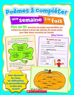 Poèmes à compléter une semaine à la fois