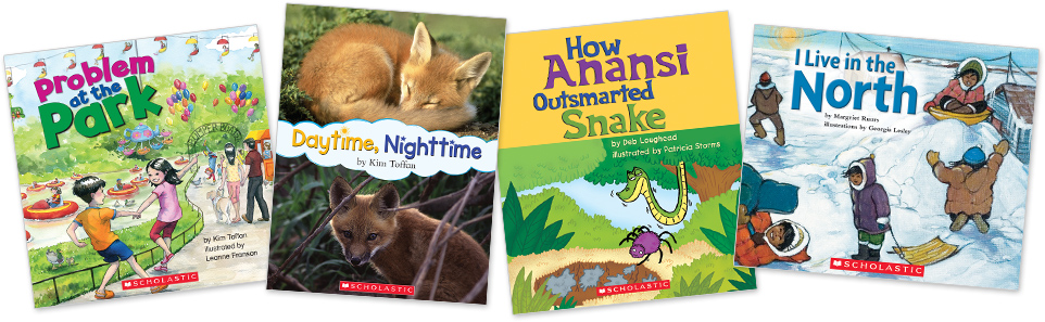 A spread of four big book covers included in Shared eReading.