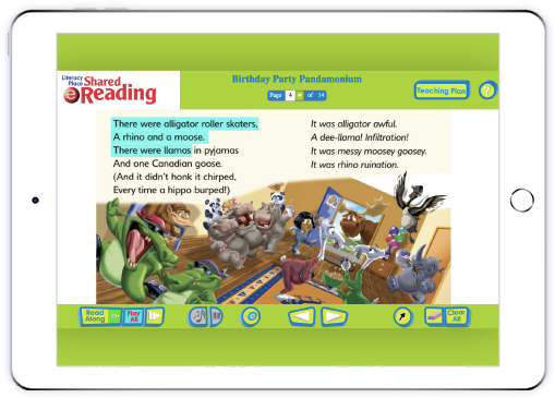 An iPad displaying the Shared eReading site.